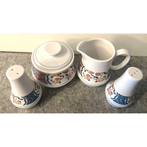 Noritake Ming Garden Condiment Set, Sugar, Creamer, S/P Shakers  #2606 - Picture 2 of 6